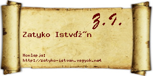 Zatyko István névjegykártya